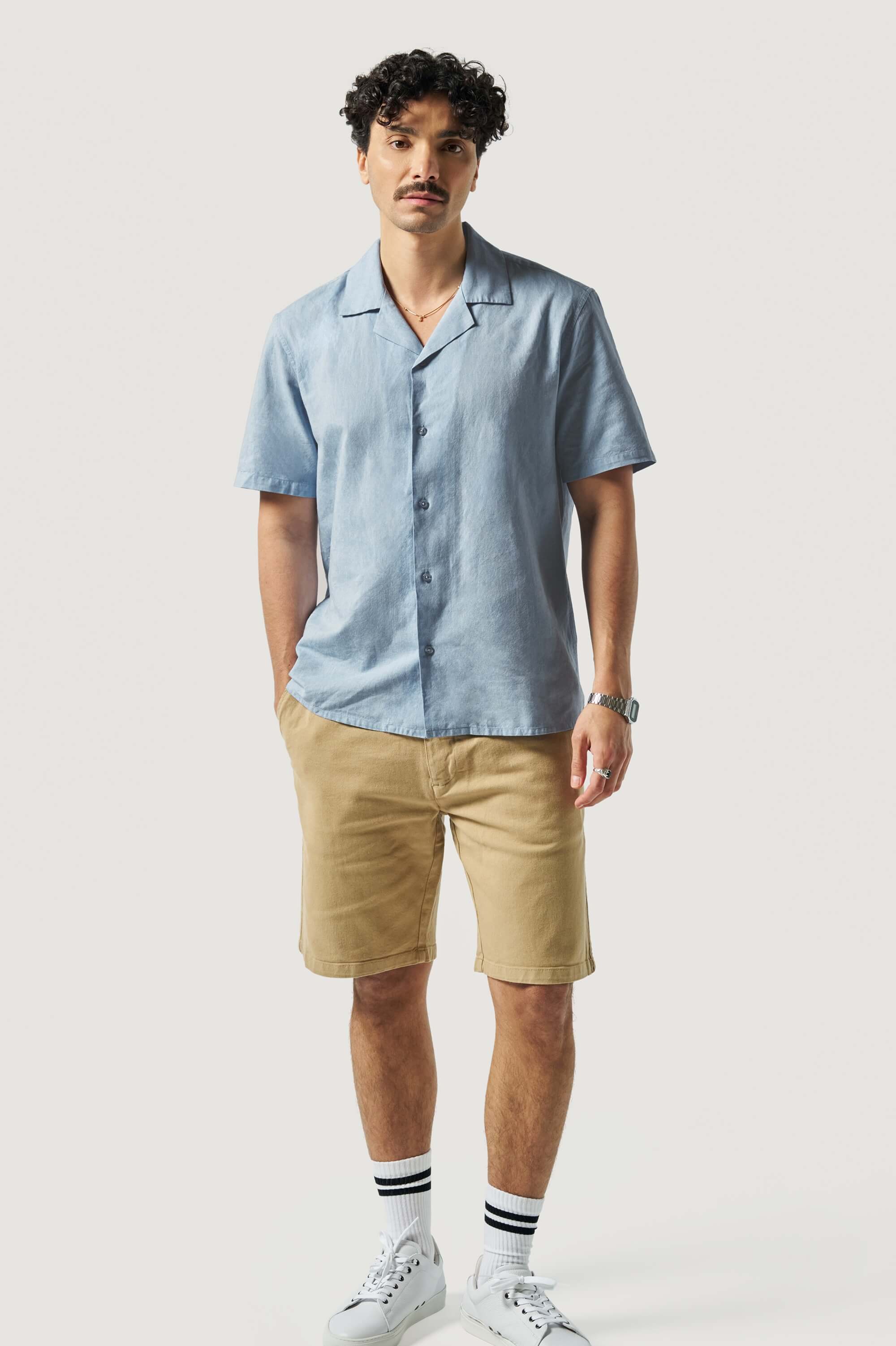La chemise manches courtes coton lin - Image 2