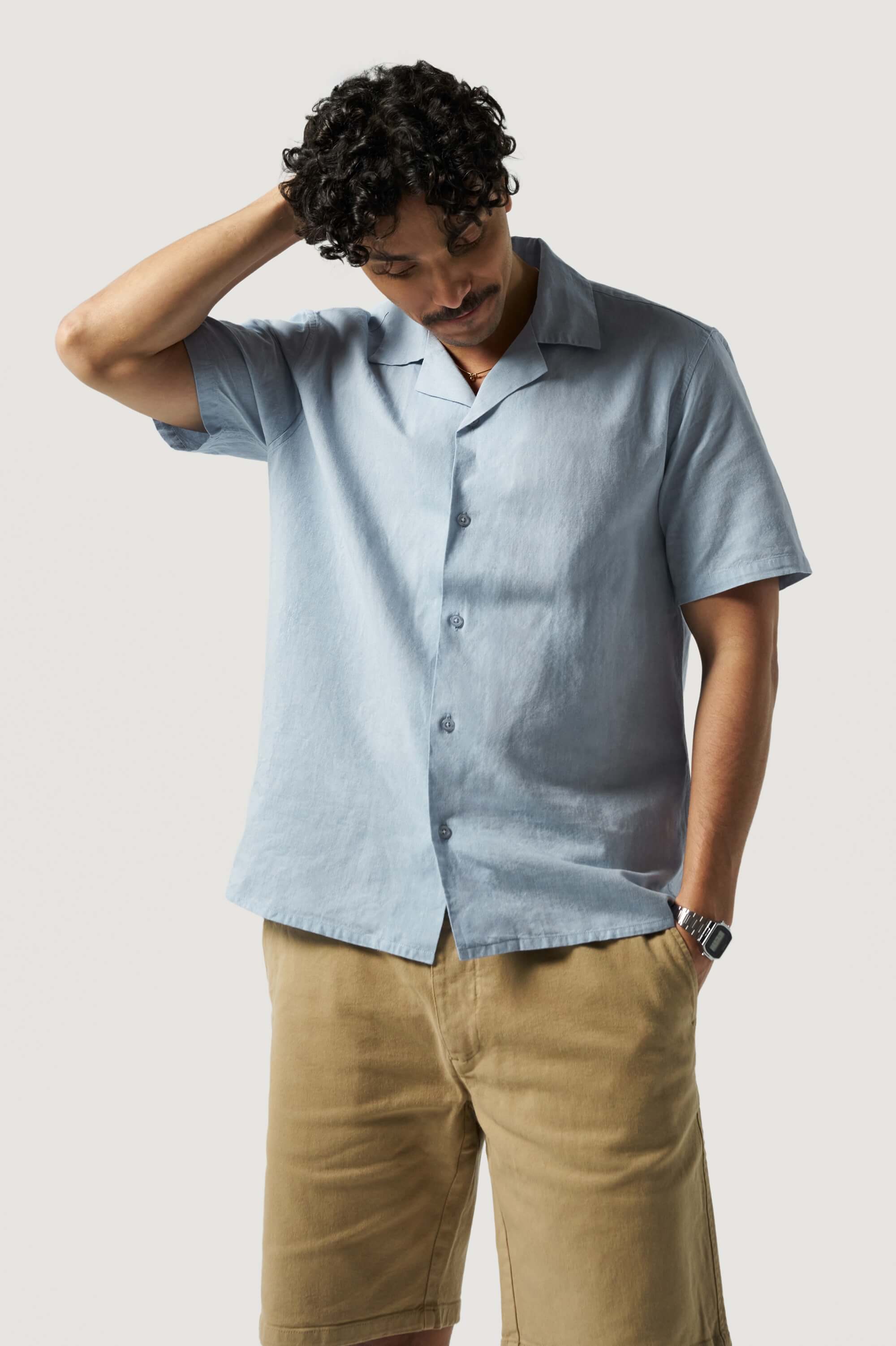 La chemise manches courtes coton lin - Image 5